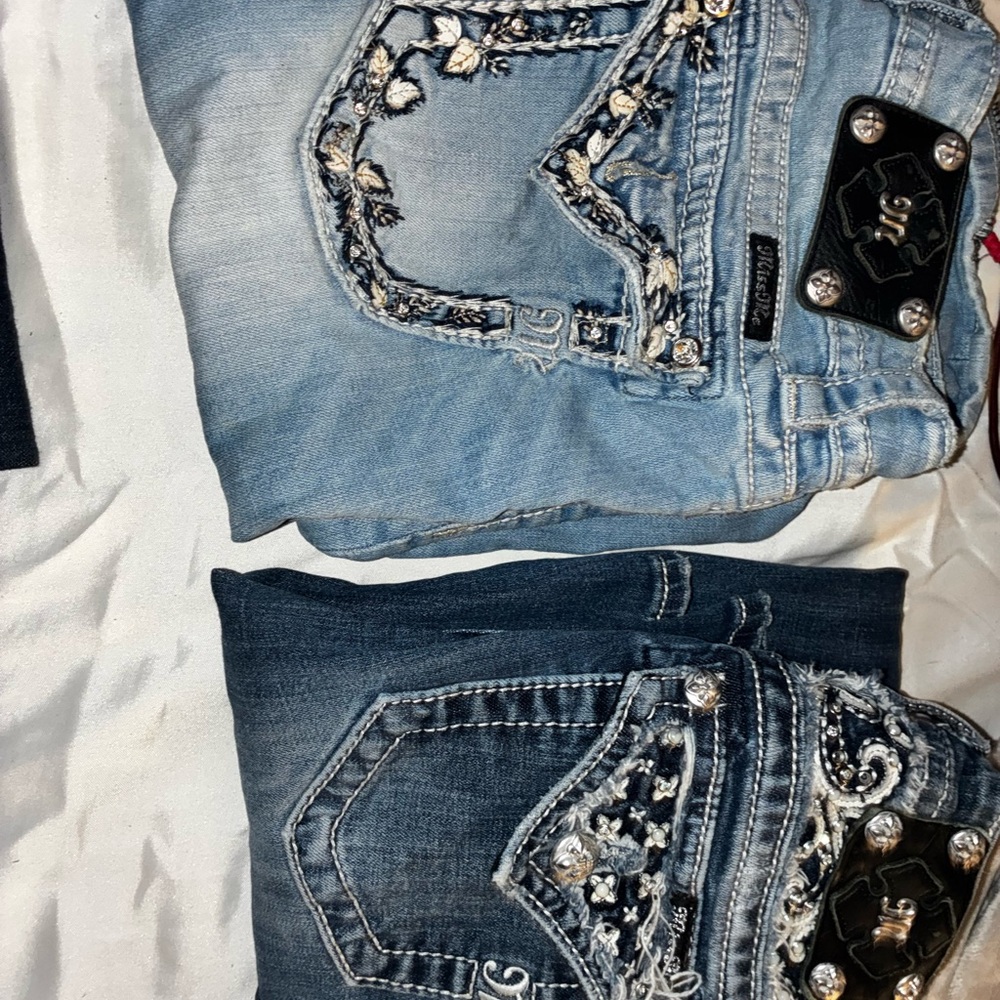 Miss Me Blue Embroidered Boot Cut Jeans